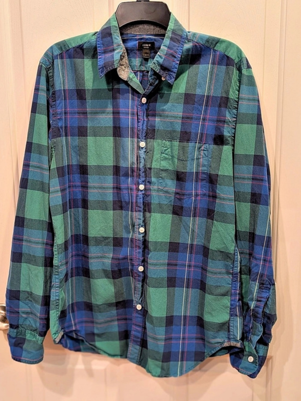 J.Crew Tartan Plaid Button Down Shirt Green & Blue Medium